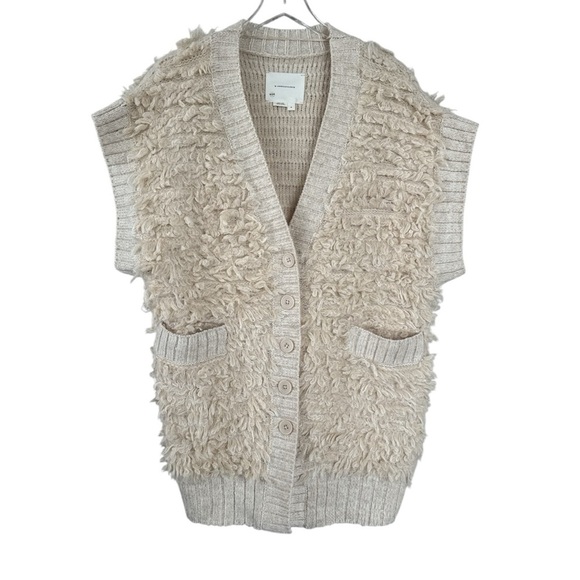 By Anthropologie Sweaters - Anthropologie Loopy Cardigan Sweater Vest in Ivory Size Medium